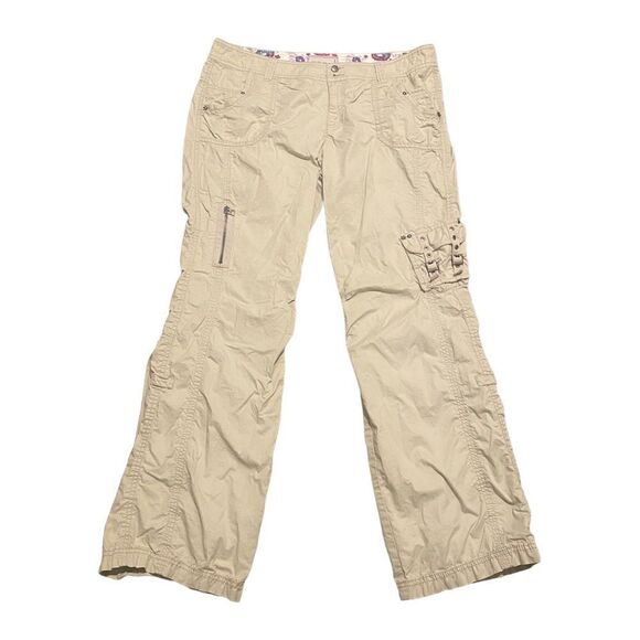 Esprit Beige Tan Wide Leg Cargo Flap Pocket Y2K Pants - Picture 2 of 8